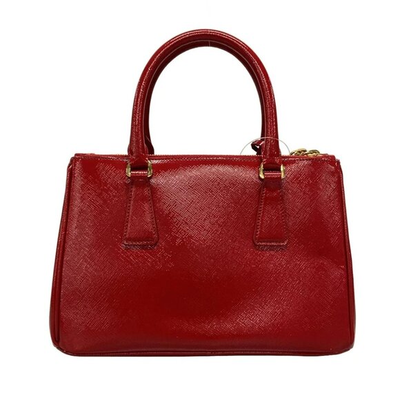 PRADA Galleria Mini Bag Red Patent Leather Handbag 738-082725 - Picture 2 of 14